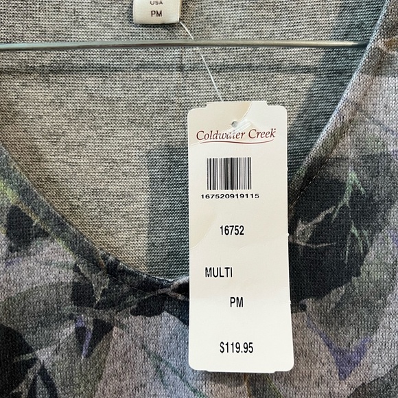 Coldwater Creek Multi Colored Leaf Print Dress Women’s Petite Medium - Picture 3 of 5